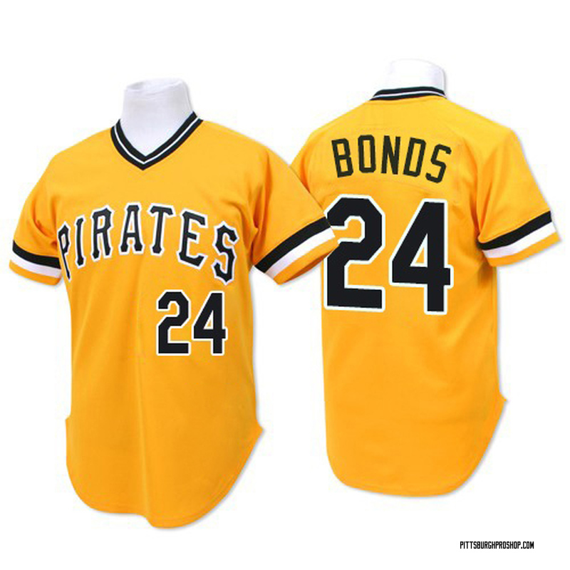 24 BARRY BONDS Pittsburgh Pirates MLB OF Black Throwback Jersey