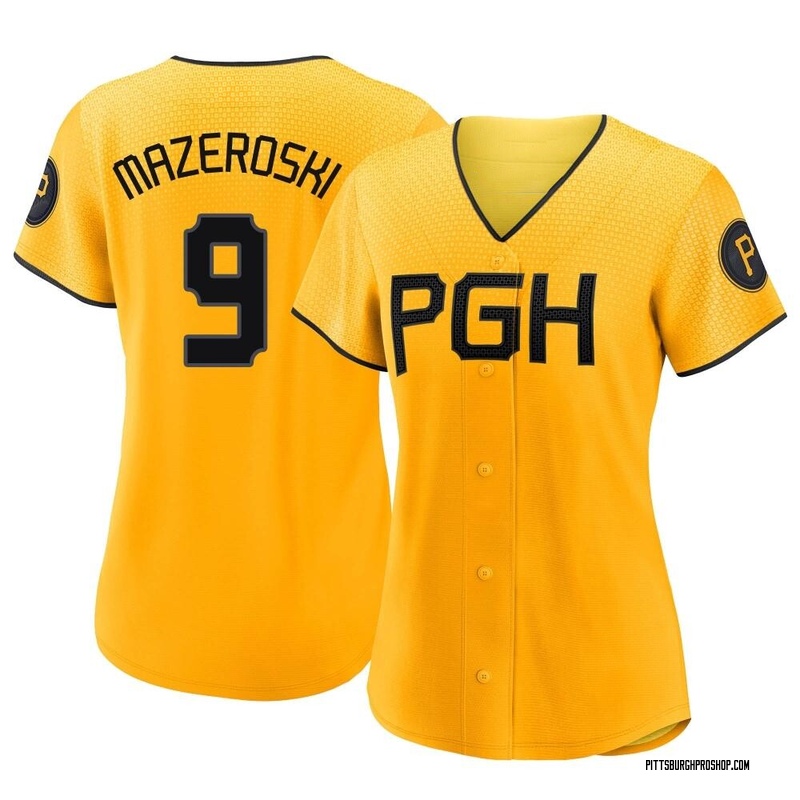 Men's Majestic Bill Mazeroski Black Pittsburgh Pirates Name & Number T-Shirt
