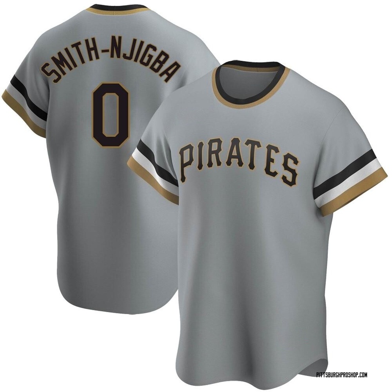 Canaan Smith-Njigba Men's Pittsburgh Pirates Road Jersey - Gray Replica