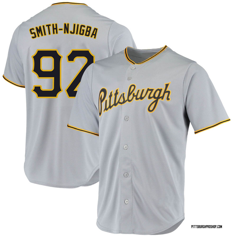 Canaan Smith-Njigba Men's Pittsburgh Pirates Road Jersey - Gray Replica