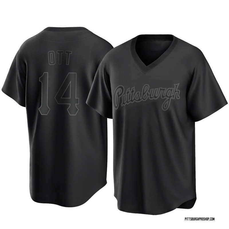 Ed Ott Pittsburgh Pirates Men's Black Backer Long Sleeve T-Shirt 