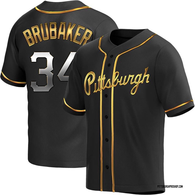 JT Brubaker Men's Pittsburgh Pirates Alternate Jersey - Black Replica