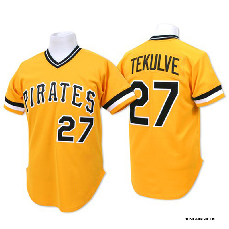 Kent Tekulve Men's Pittsburgh Pirates Throwback Jersey - Gold Authentic